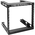 RIVECO 19" Wall Mount Open Frame Network Rack–17.7" Deep 9U Server Rack Heavy Duty for Internet/AV/Home Equipment (Black,9U)…