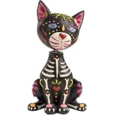 caiydramy Day of The Dead Cat Figurines, Pet Ofrenda Decorations for Altar | 5.9