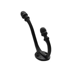 RCH Hardware 8382BLK Iron Acorn Double Arm Hook