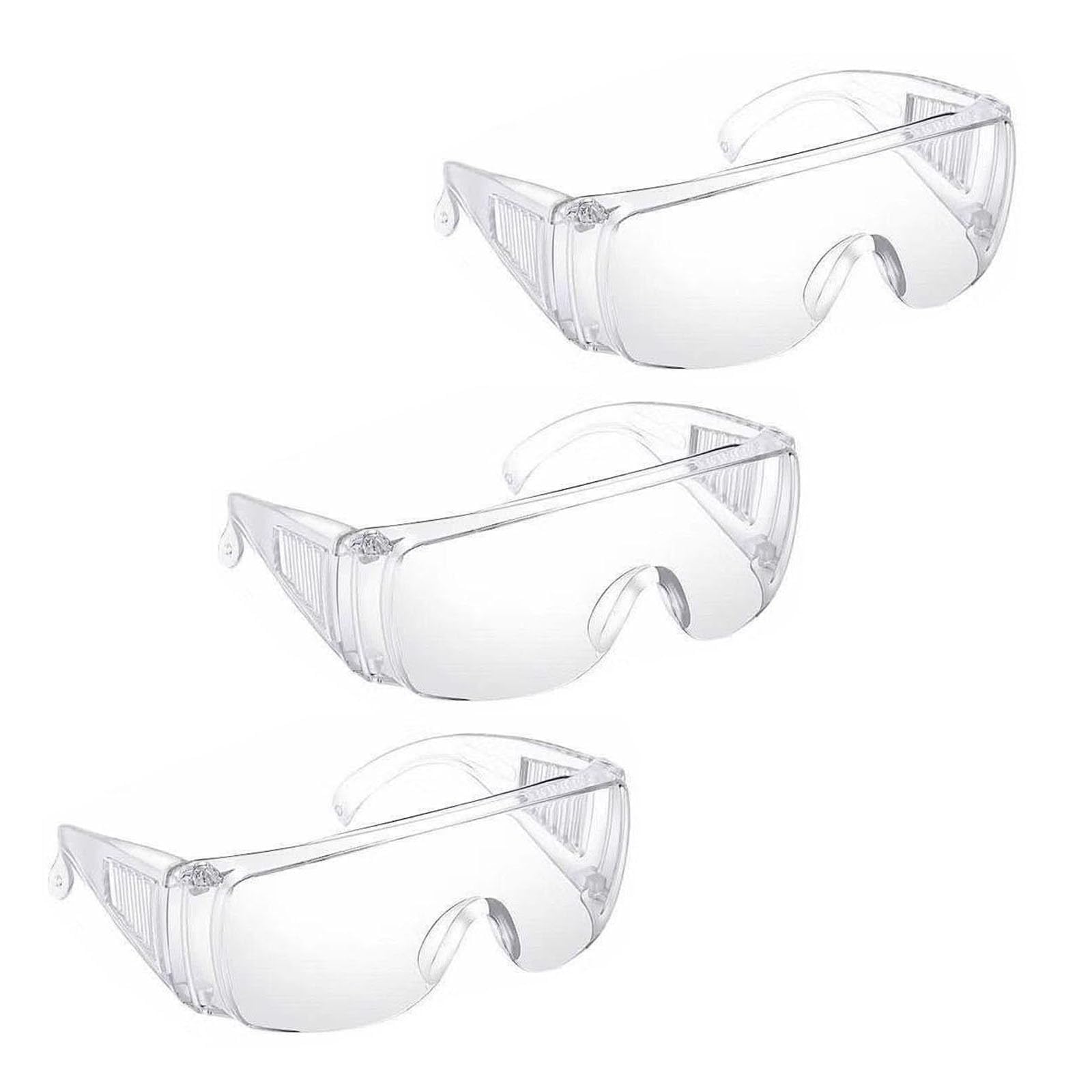 BNFGD 3Pcs Safety Glasses,Clear Goggles,Eyewear Protective Goggles Glasses Anti Splash Scratch,Dust Proof for Eye Full Protection Construction Laboratory Outdoor Glasses., 5.6 x 1.7 inch