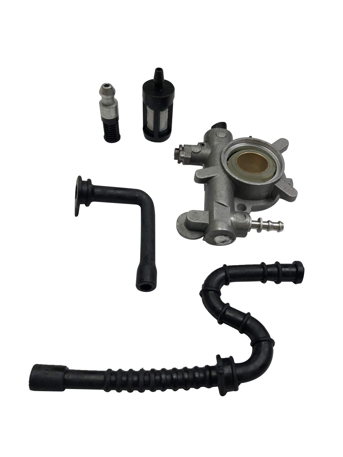 ENGINERUN Oil Pump and Worm Gear Oiler Fuel Oil Hose Fuel Filter (6 PCS) Assembly Compatible With Stihl MS340 MS360 Chainsaw Replacement Parts OEM Ref 1125-640-3201 11256403201