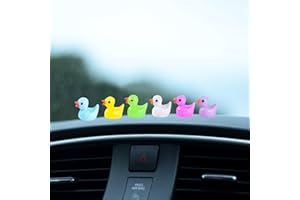 Z-SYNKA 6PCS Mini multicolor Duck Car Interior Accessories for Dashboard Decorations Rearview Mirror Decor,for Car Home Garden Office Computer Monitor Figurines Decor,Duck Gifts for Women Girl Men