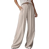 Dokotoo Women's Casual Loose Wide Leg Linen Pants