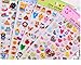 Nakimo 4 Sheets Cute Lovely Cartoon 3D DIY Decorative Puffy Adhesive Sticker Tape / Kids Craft Scrapbooking Sticker Set for Diary, Album