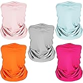 5 Pack Neck Gaiter Face Cover for UV Sun Protection, Dustproof Breathable Cooling Gator for Men Women Outdoor Sports