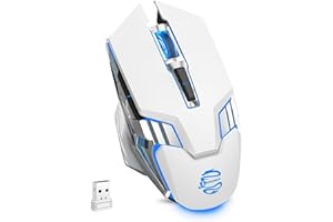 Wireless Mouse Gaming Bluetooth Mouse, Quiet Click, 800mAh Durable Rechargeable Battery, Multi Device, 7 Buttons,Light up Com