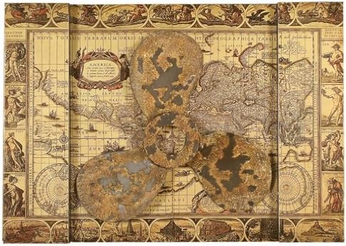 Antiqued Nautical Map and Propellar Wall Décor