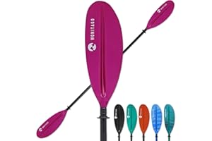 WONITAGO Kayak Paddle with Aluminum Shaft and Reinforced PP Blade, Floating Kayak Oar for Kayaking Canoeing and Boating, 220 cm/86 inches - 230 cm/90 inches
