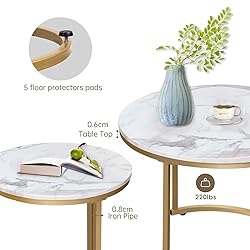 aboxoo Coffee Table Nesting White Set of 2 Side Set