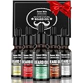 ISNER MILE Beard Oil Kit Stocking Stuffers: Gifts for Men Him Dad Boyfriend, Mustaches Conditioner - Soften - Strength with Sandalwood, Bay Rum, Vanilla, Cologne, Unscented, Beard Grooming and Care