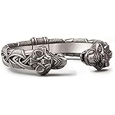 Norse Tradesman Viking Bracelet - Semi-Adjustable Bangle - Original Design | Serpent | Wolf | Iron Antique Snap Clasp
