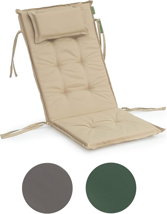 Gardenista Garden Premium High Back Chair Seat Pad | Secure Ties | Foam