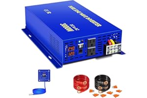 XYZ INVT 3000W Pure Sine Wave Power Inverter - 24V DC to AC 120V 110V with 15ft Cable Remote Switch Controller, Surge Power 6000w, Power Converter for Off Grid Solar Power System. (3000W 24V/15ft RC)