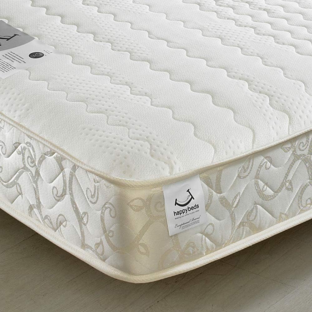 Memory Foam Open Coil Spring, Happy Beds Membound Medium Soft Tension Mattress with Reflex Foam