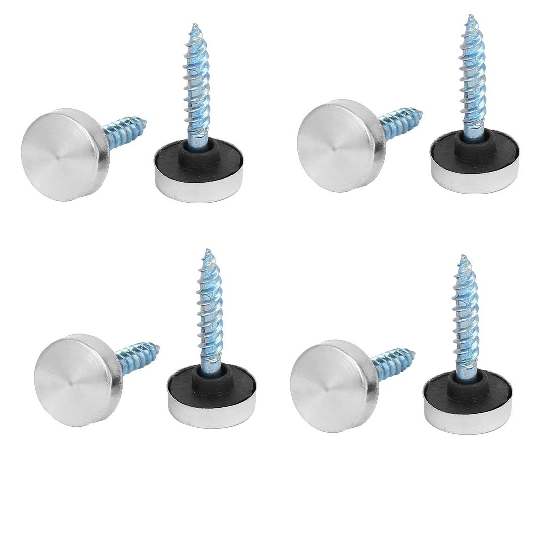 sourcingmap 12mm Dia 201 Stainless Steel Cap Cover Nails Decorative Mirror Screws 8PCS