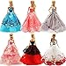 ZHIHU 5Pcs 360°Sewing Party Handmade Fashion Wedding Party Gowns Dresses Clothes and 10 pair shoes For 11.5 Inches Barbie Doll