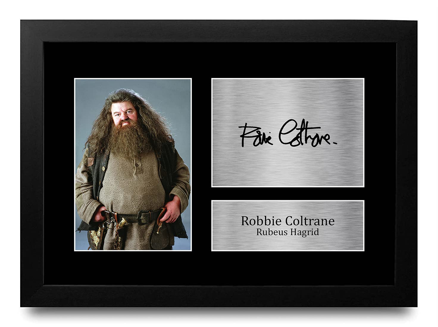 HWC Trading FR A4 Robbie Coltrane Harry Potter Rubeus Hagrid Gifts Printed Signed Autograph Picture for Movie Memorabilia Fans - A4 Framed