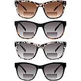 STASTEND 4 Pack Bifocal Reading Sunglasses for Women Men,UV400 Sun Readers Glasses