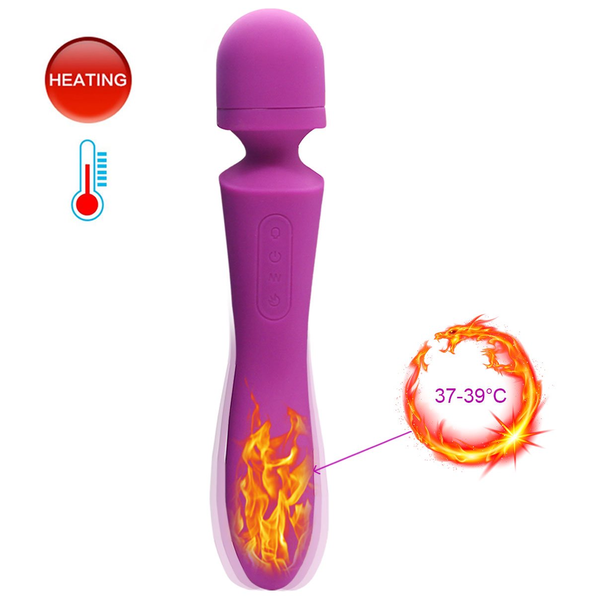 Fever Magic Wand Massager - Two Vibrations 10 Frequency Vibration - Vibratore wireless - Tail Fever Massaggio completo per il corpo - 100% impermeabile - Recupero portatile per il massaggio del muscolo portatile - Promuove la circolazione s