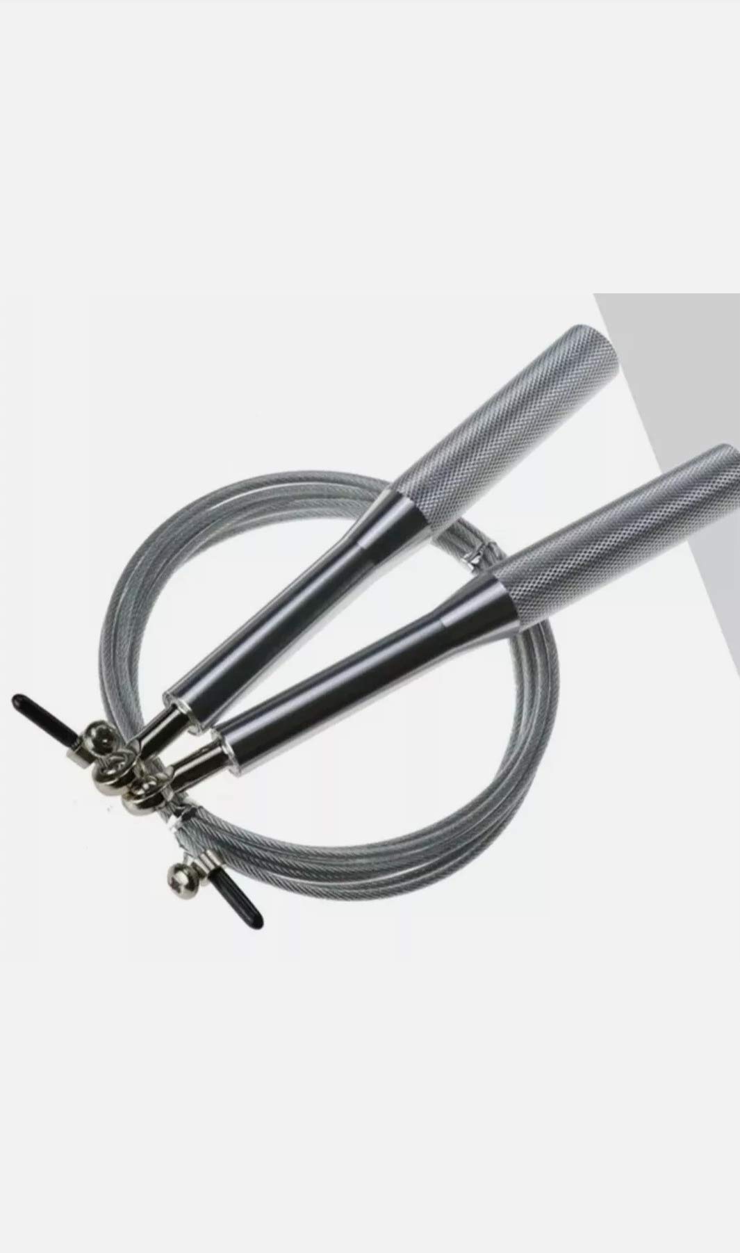 ,HANDY, Adjustable Skipping Rope Anti Slip Aluminum Handle,Skipping Ropes for Adult or Chidren, Rope for Fitness & Exercise Workout at Home Gym (Silver)