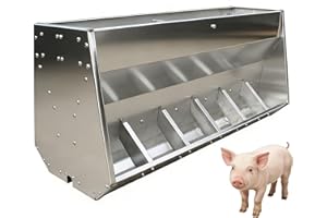 DPSXZMZ 23in 27in 35in 46in Pig Feeder, 6-Door Heavy Duty Stainless Steel Hog Feeder, Outdoor Livestock Feeder Farm Accessory