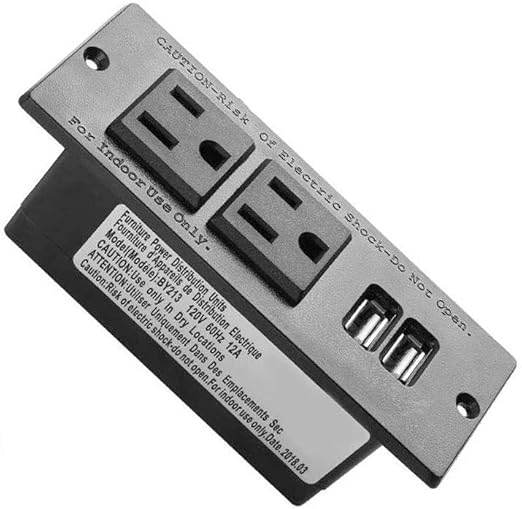 Amazon Com Recessed Power Strip Black Desktop Power Grommet