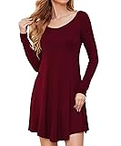 DEARCASE Women's T-Shirt Dress Wine Red X-Large