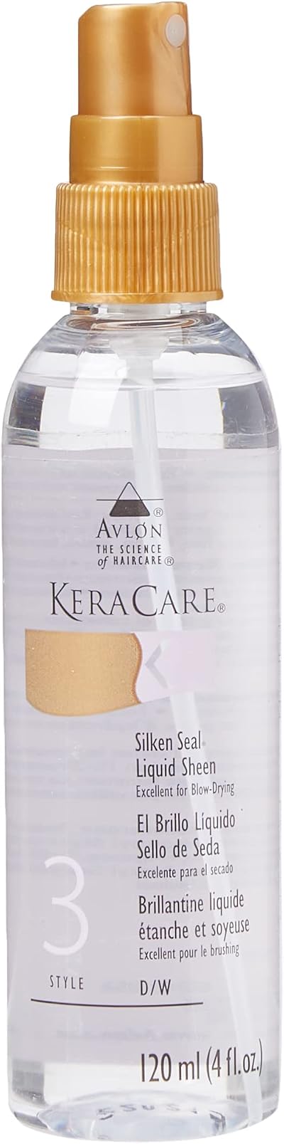 Avlon Keracare Silken Seal Liquid Sheen Spray 120ml Style 3 Shine Frizz Control