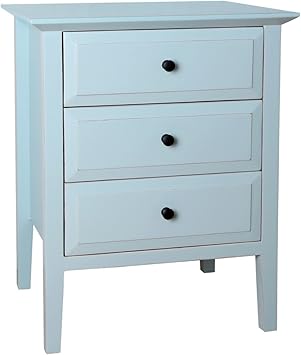 Amazon Com Porthos Home Gardenia 3 Drawer Side Table Aqua Furniture Decor