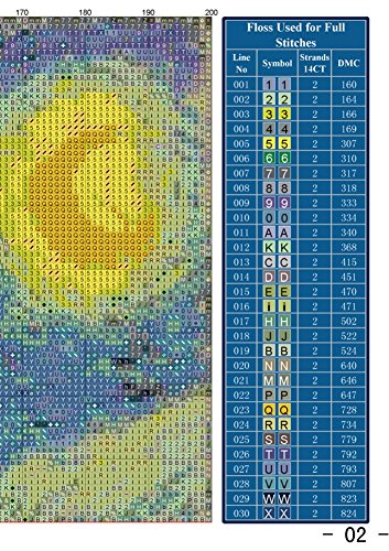 Benway Counted Cross Stitch Van Gogh Painting Starry Night 14 Count 47x37 CM