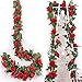Y wang 3Pack (23.5 Feet) Artificial Flowers Vines Fake Rose Garland for Home Hotel Wedding Party Garden Craft Art Decor Red