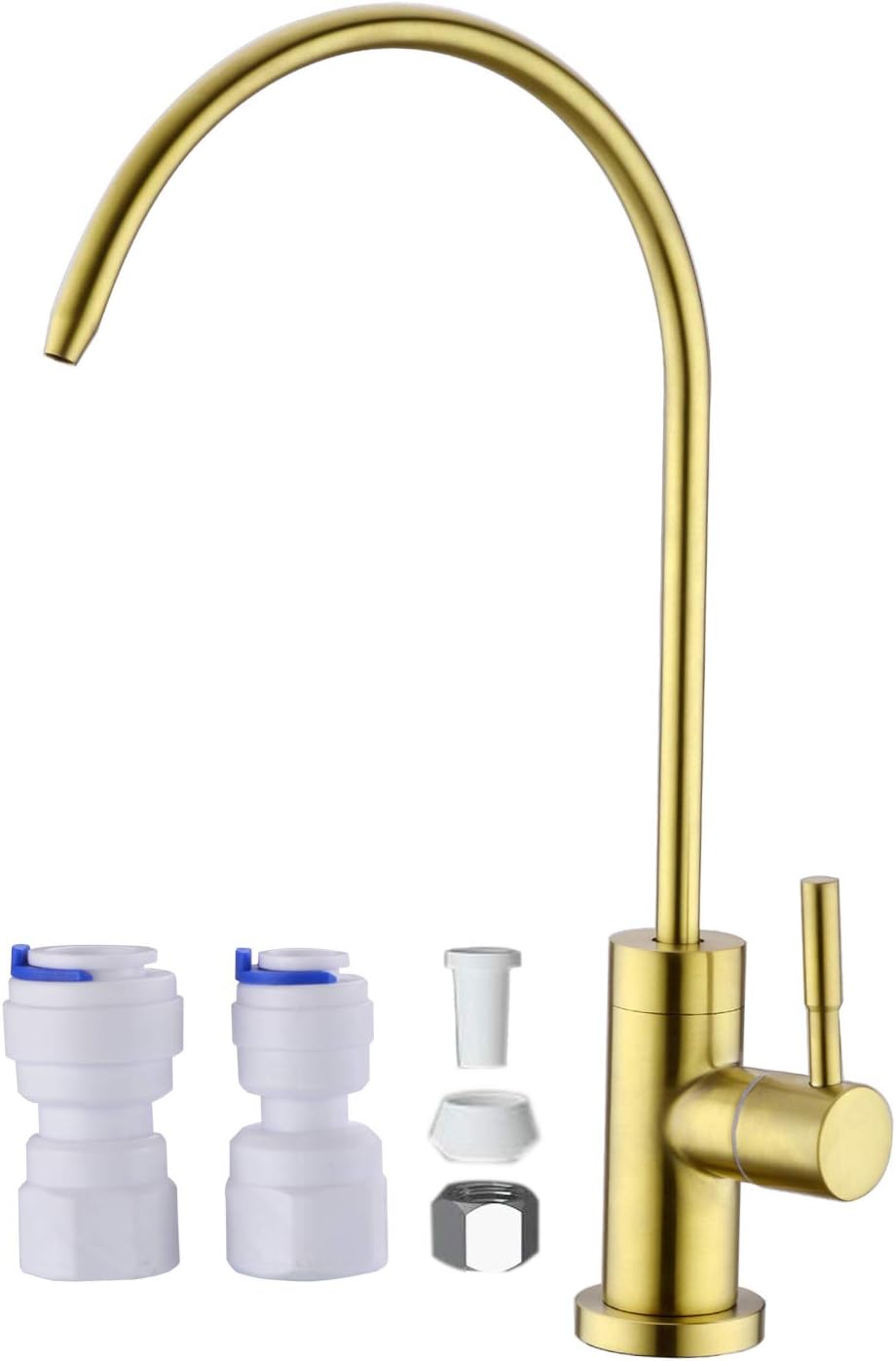 Anpean Drinking Water Faucet, Lead-Free, SUS304 Stainless Steel Kitchen Water Filter Faucet for Reverse Osmosis and Water Filtration Systems, Brushed Gold - - 