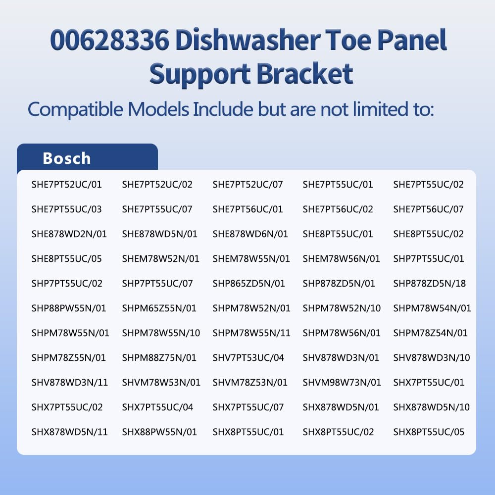Reyhoar 00628336 Dishwasher Toe Panel Bracket Replacement Part for Bosch, Replaces AP5691119, 3278461, 628336, PS8729243