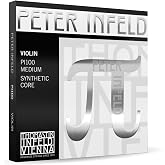 Thomastik-Infeld Peter Infeld Violin String Set, 4/4 Size, Medium Tension - PI100 - Synthetic Core A, D, G with Platinum Plated E - Outstanding Projection &amp; Playability, Wide Range of Sound Colors