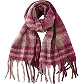 EMGILL Vintage Scarfs for Women Winter Warm Scarf Long Shawls Wraps for Evening Dresses Thick Cashmere Blanket Plaid Wraps