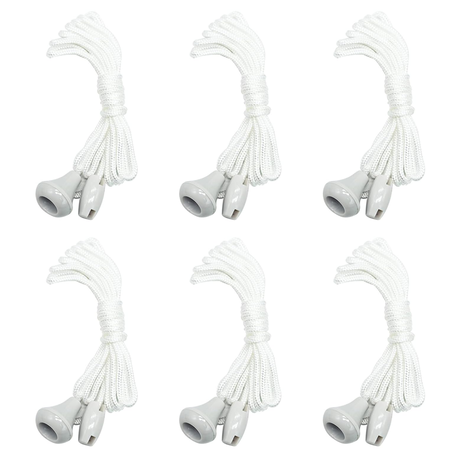 REBECASKYENS 6 Pcs White Light Pull Cord,Spare Cord Pull for Ceiling Switch,Replacement Cord Pull for Ceiling Switch, String with Connector for Ceiling Switches Bathroom Light (1.5m/59inch)