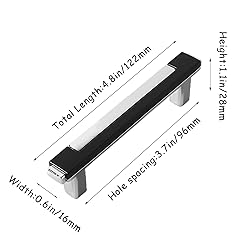 Kcmwsy 5 Pack Black and Silver Cabinet Pulls