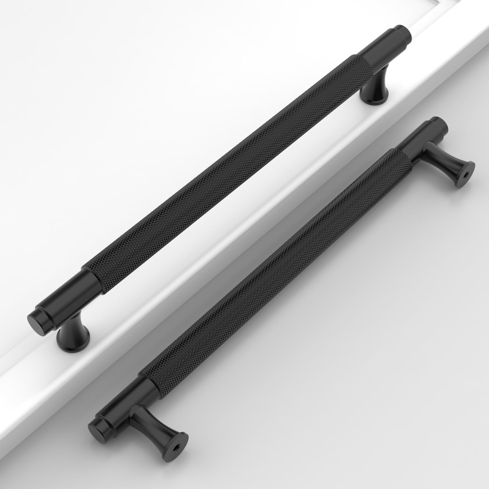 Photo 1 of Coinkoly 10 Pack 7-1/2"(192mm) Matte Black Cabinet Pulls Knurled Kitchen Cabinet Handles Drawer Pulls Cupboard Hardware for Cabinets