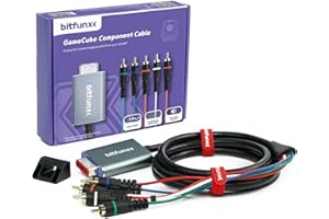 BITFUNX NGC Component Cable Adapter - Supports Video (3RCA) and Audio (2RCA), Plug & Play Video Game Adapter with No Lag, for NGC Console (6 ft)