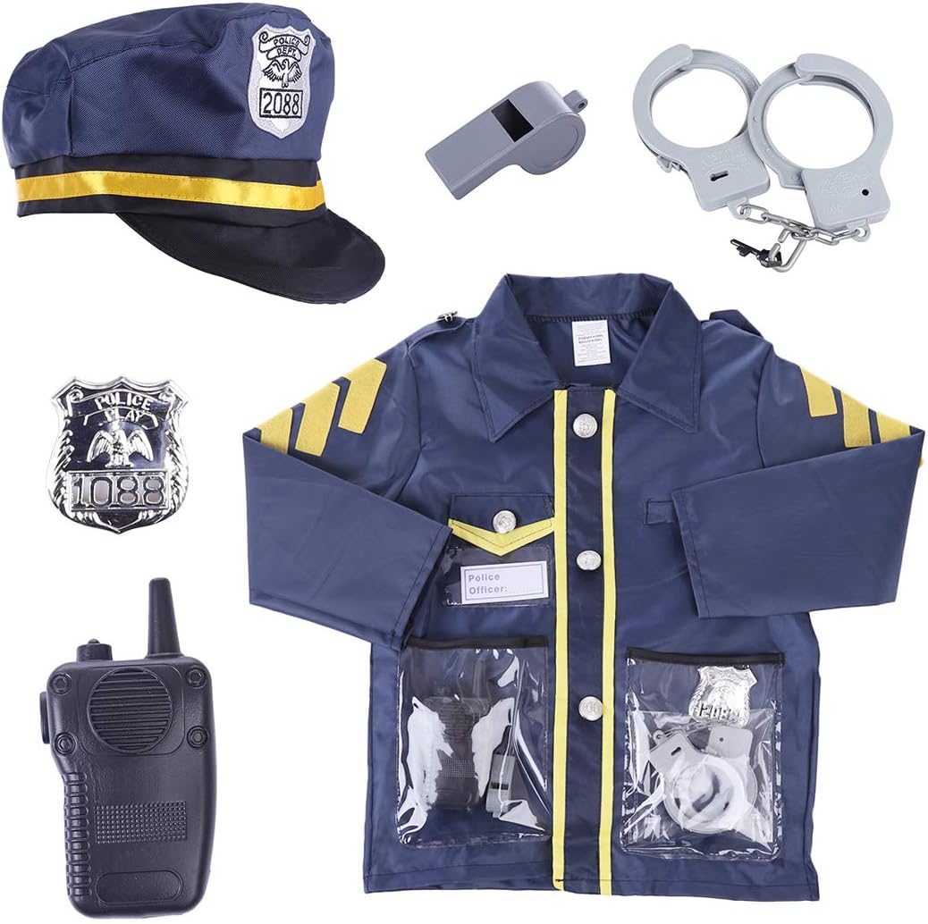 LoKauf 6Pcs Police Costume Kids Policeman Costume Children Police Playset