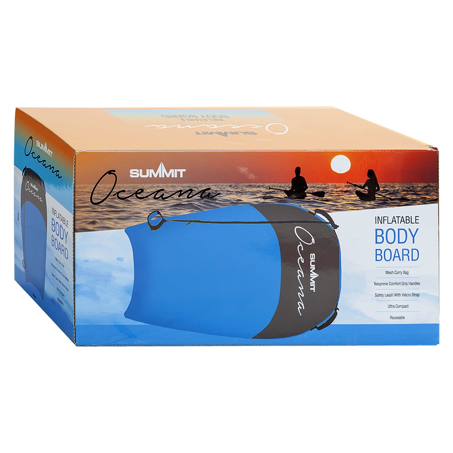 VFM - Inflatable Blue Single Bodyboard for One Person - Summit Oceana