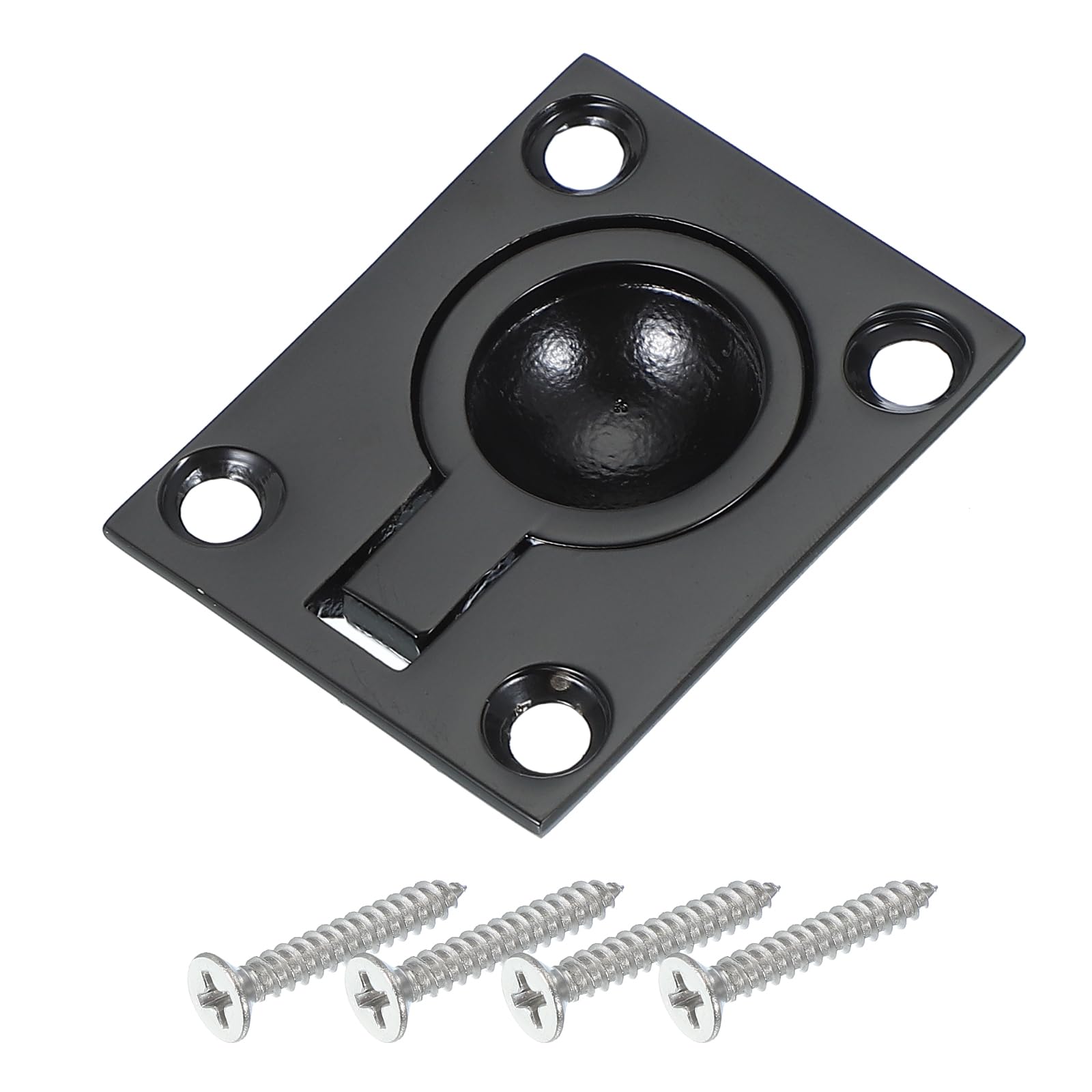 Photo 1 of PATIKIL 1-7/8"x1-1/2 Flush Pull Ring Handles, 316 Stainless Steel Square Recessed Door Pull Hidden Boat Hatch Latch with Screws for Marine Yacht Furniture, Black
