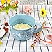 Whitenesser Asian Porcelain Noodle Bowls with Lid Japanese Style Microwavable Ceramic Ramen Bowl with Lid (Blue)