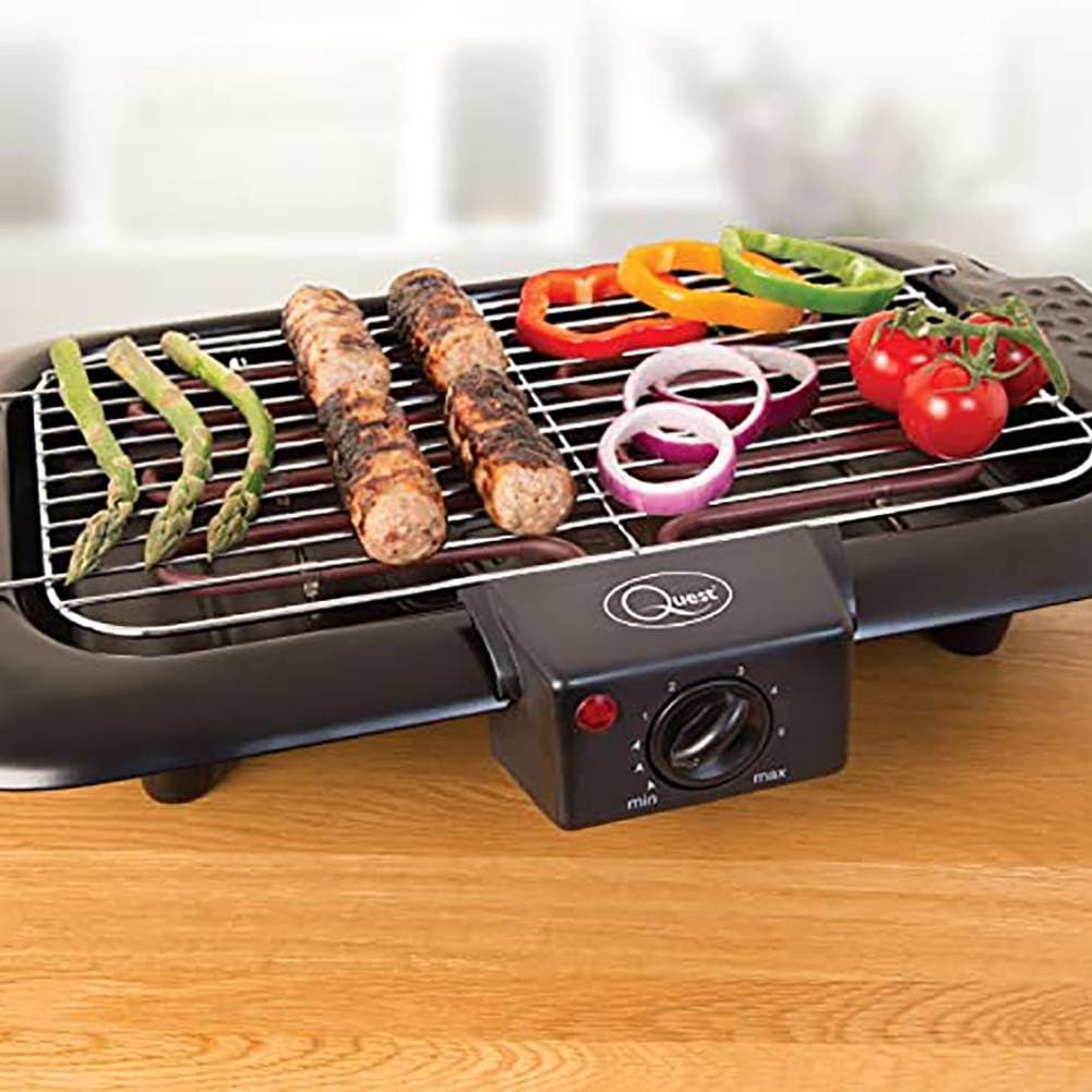 review Electric Smoke-Free Portable Barbecue Grill Indoor Grill Full of Water Drip Tray to Reduce Odor Smoke, 2000 Watts