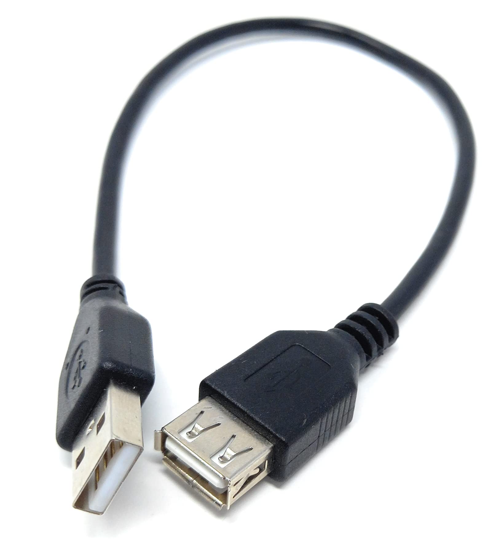 DRUT 30cm short USB Male to USB Female 2.0 24AWG High Speed EXTENSION Cable A Plug to Socket 1ft Black