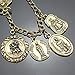 RechicGu Vintage Gold Catholic Religious Church Medals Cross Chain Cuff Pray Bracelet Bangle Charm Inspirational Bible Jesus Saints Pray for US