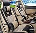 Amooca Car Seat Covers Full Set Automotive Seat Protection Fit for Most Cars SUVs Front & Back Seats Waterproof Nappa Leather Car Seat Cushion Protector Black & Beige