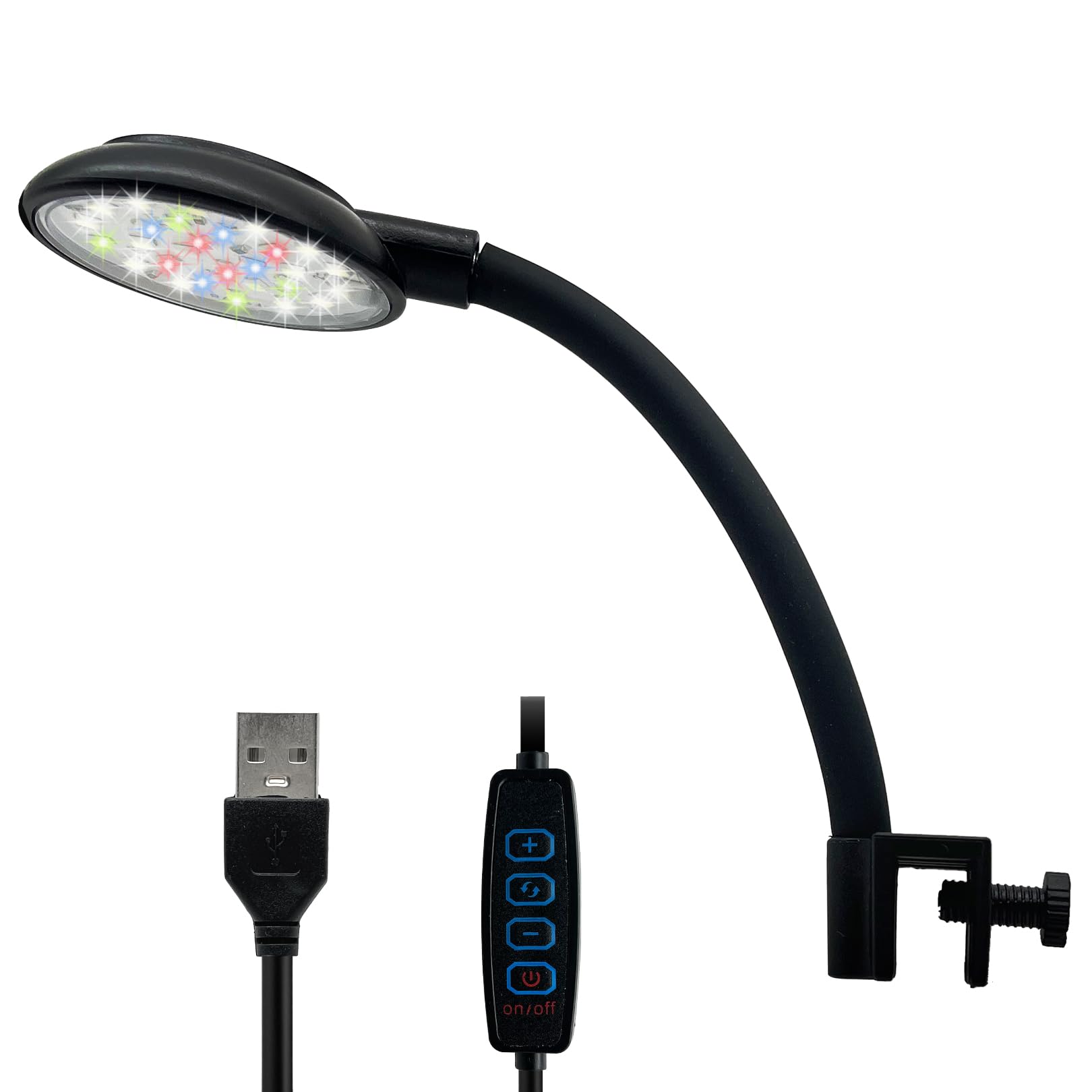 Photo 1 of Nobiqfoq Aquarium Fish Tank Light - Clip On LED Adjustable Moving Lamp with White,RGB,Full Brightness Spectrum