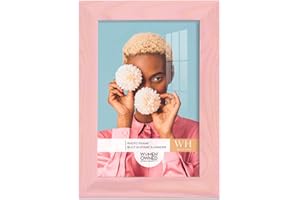 Renditions Gallery 5x7 inch Picture Frame Sunset Pink Wood Grain Frame, High-end Modern Style, Made of Solid Wood and High Definition Glass for Wall and Tabletop Photo Display