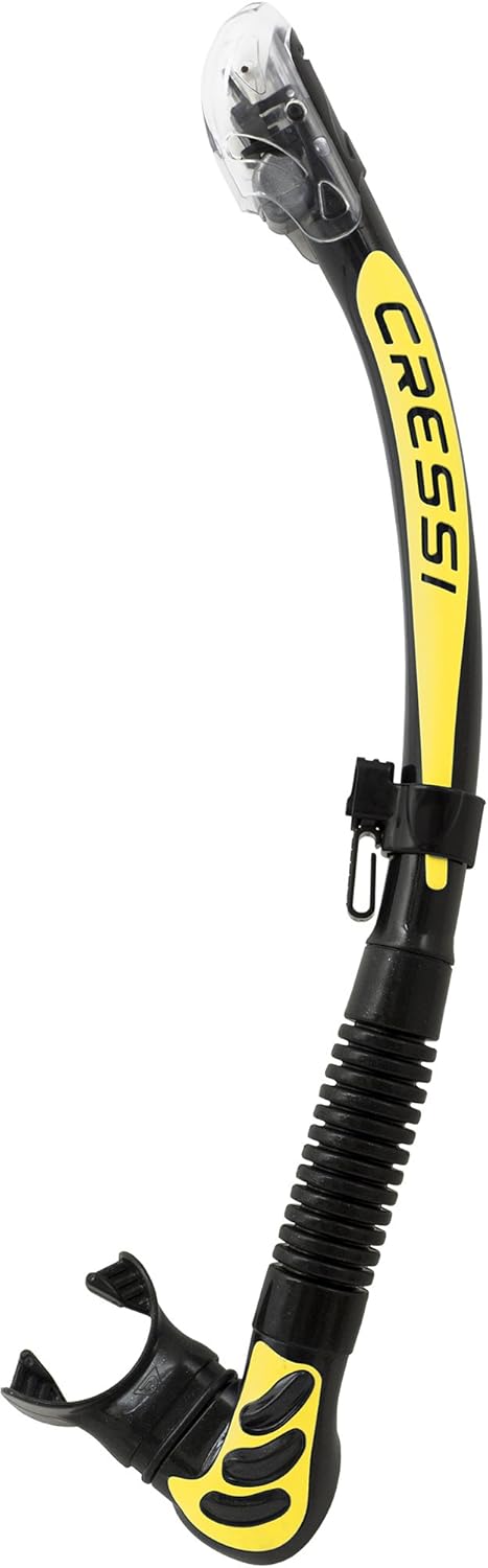 Cressi Alpha Ultra Dry Snorkel Dry - Black/Yellow, Uni, Black / Yellow